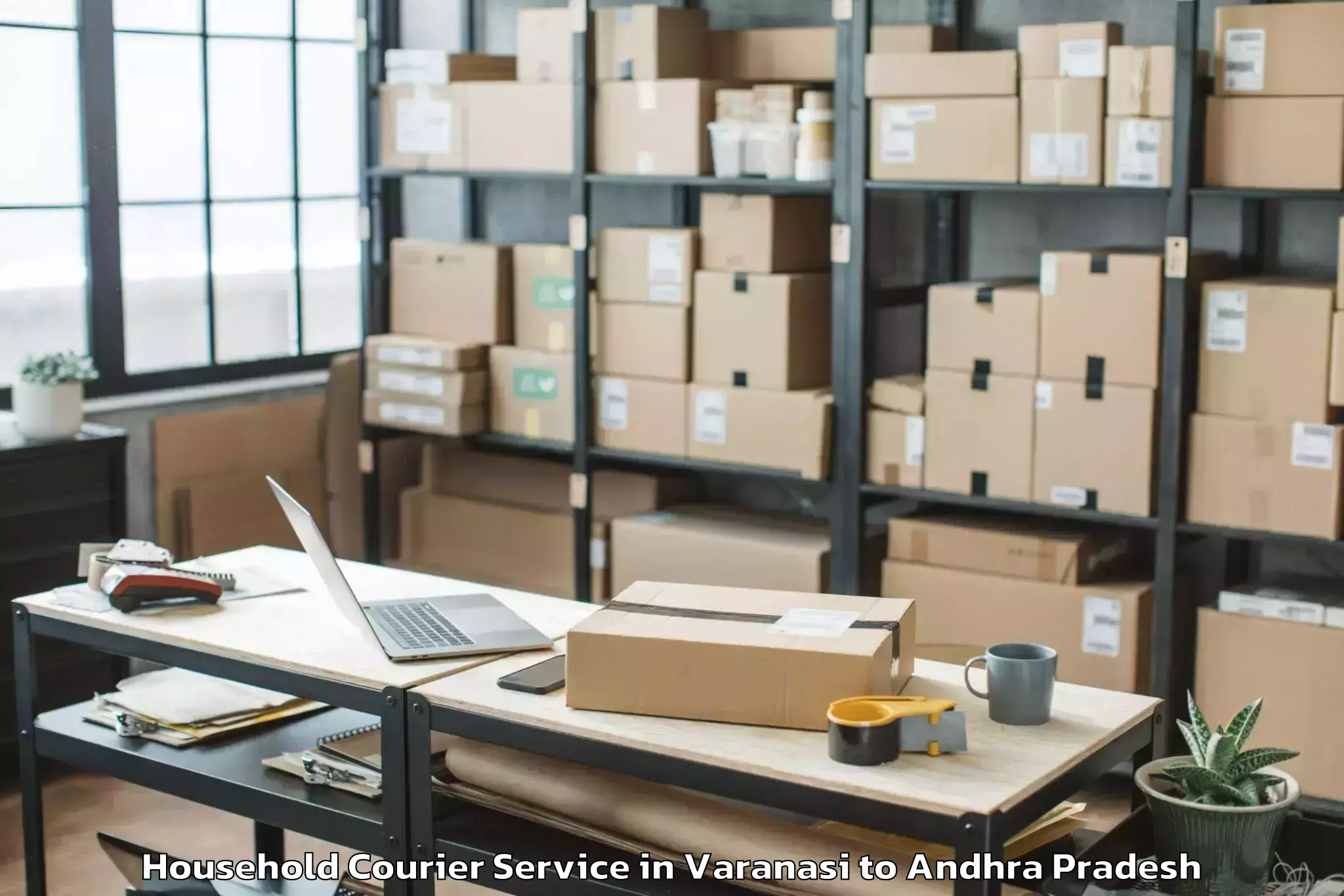 Easy Varanasi to Nidamanur Household Courier Booking